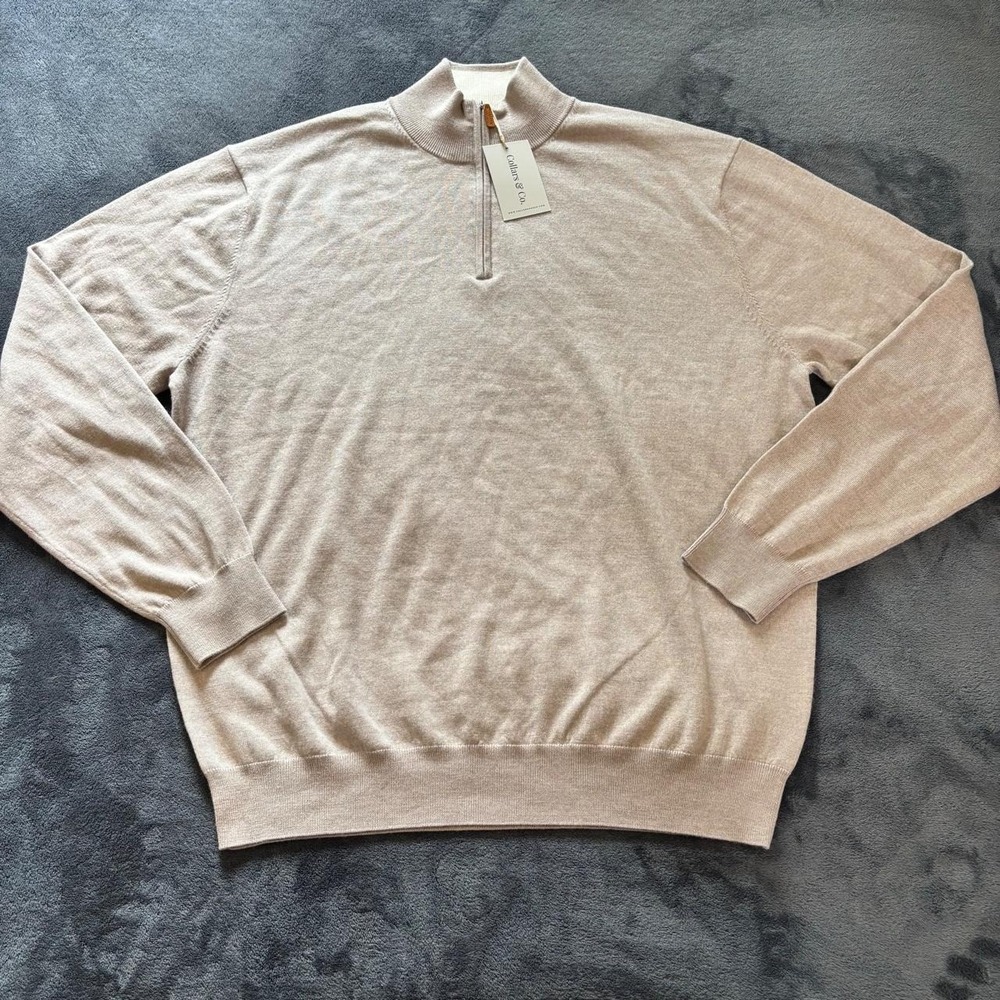Collars & Co Australian Merino Wool 1/4 Zip Sweater 3XL Office Casual NWT Read